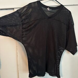 Vintage Men’s Black Mesh V-Neck Top